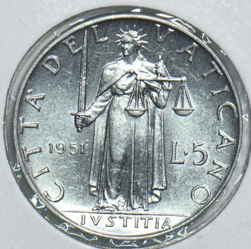 Vista 3 de Collectible Coin Vatican 1951 5 Lire 198611