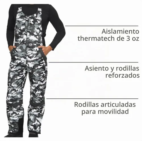 Vista 4 de Arctix Overol con Peto Balístico Tundra para Hombre con Visibilidad Añadida A6 Camo Negro