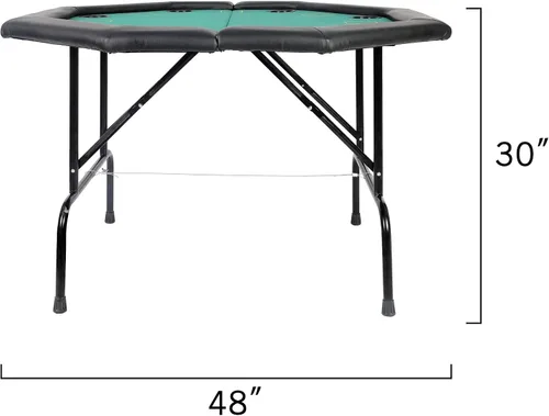 Vista 7 de Mesa de póquer plegable de casino mesas de póquer Texas Hold'em Mesa de póquer plegable, mesa de juego de mesa de fieltro con portavasos de plástico
