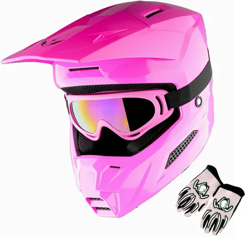 Vista 13 de 1Storm - Casco de motocross para jóvenes, ATV, BMX, MX, motocicleta todoterreno, kart, adolescente, blanco brillante Blanco brillante juvenil