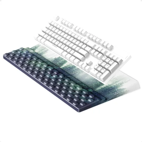 Vista 20 de Ospelelf Almohadilla para reposamuñecas para teclado, cómodo soporte ergonómico para teclado, accesorios de escritorio de oficina, artículos Anémona