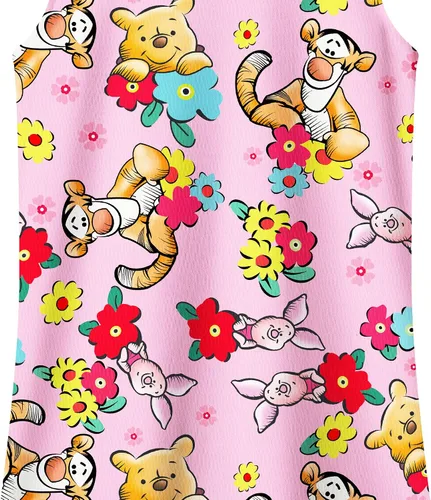 Vista 4 de Vestido de tigre de oso para niñas pequeñas, manga corta con volantes, vestido de disfraz de cuello redondo para niñas de 2 a 7 años