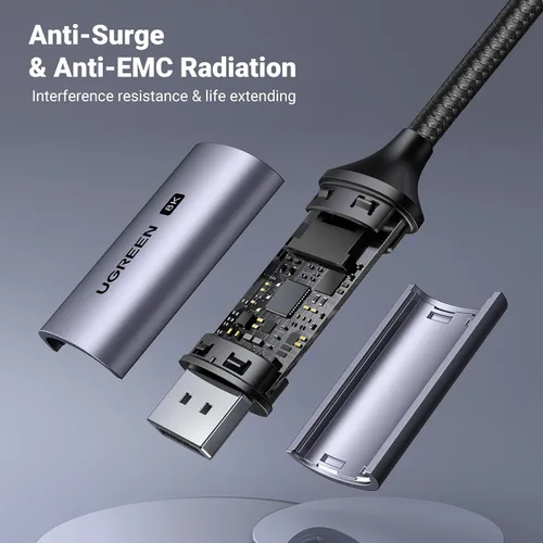 Vista 8 de UGREEN - Cable USB C a DisplayPort 1.4 8K@60Hz 4K@240Hz Unidireccional Thunderbolt 4/3 a DisplayPort Cord USB C a DP 32.4Gbps Compatible con iPhone