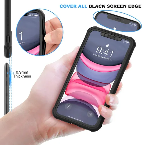 Vista 4 de ORETECH Funda para iPhone 11, con [2 protectores de pantalla de vidrio templado] [prueba de caídas de grado militar de 10 pies]