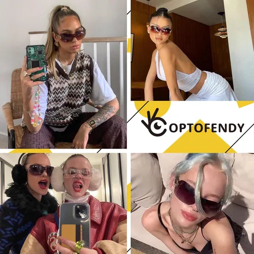 Vista 2 de OPTOFENDY Y2K - Lentes de sol para mujeres y hombres, lentes de sol de moda para hombres