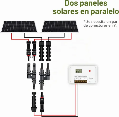Vista 7 de HQST Conector de rama solar Y en par MMF+FFM para conexión paralela entre paneles solares (5 pares)