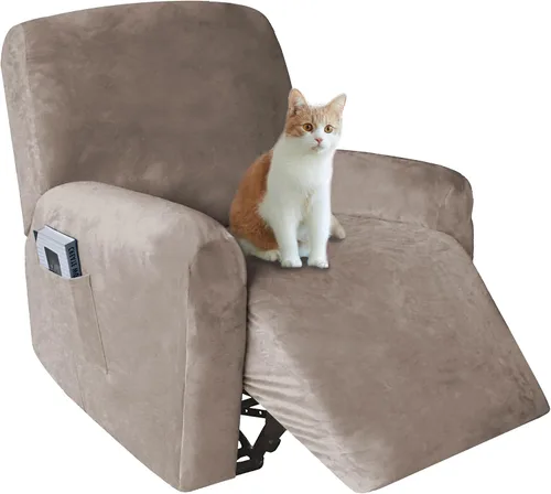 Vista 18 de 4 fundas de terciopelo grueso para silla reclinable, funda elástica para sofá reclinable de cuero, para sofá reclinable de casa rodante