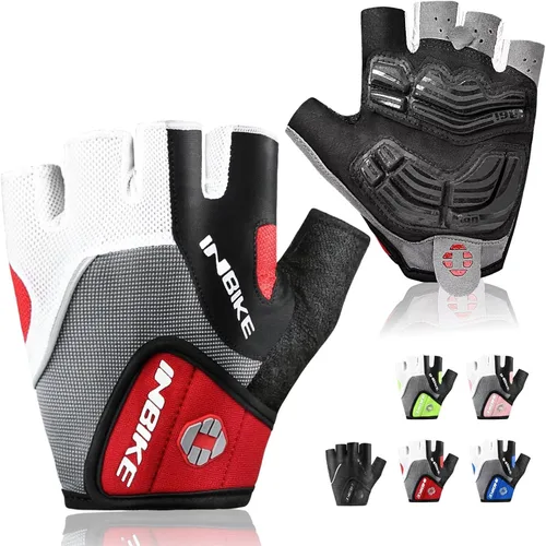 Vista 7 de INBIKE 5mm Padded Half Finger Bike Bicycle Cycling Gloves Negro