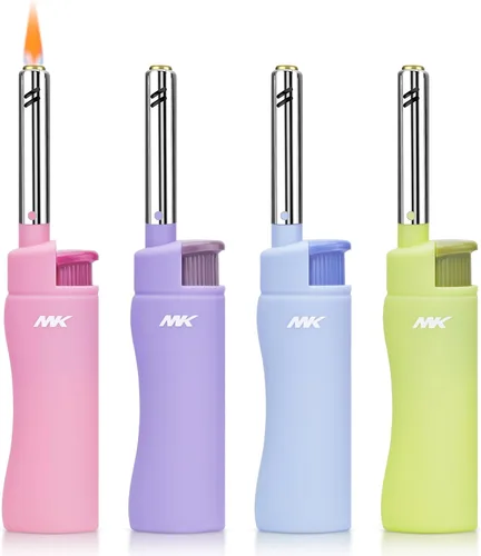 Vista 12 de Encendedores de velas MK, con llama a prueba de viento, ideales como encendedores para velas, encendedores para acampar, al aire libre, recargables