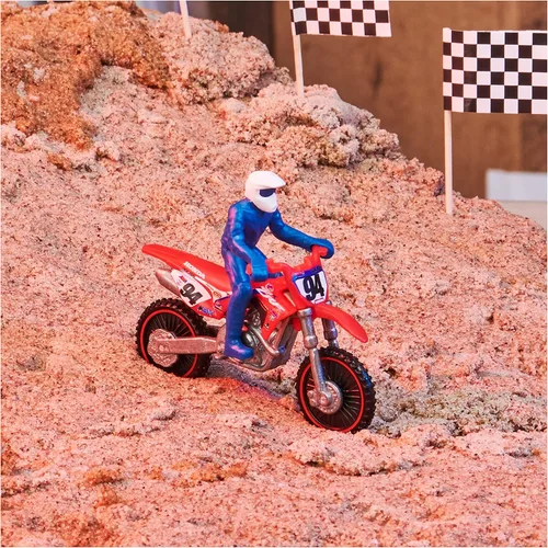 Vista 8 de Supercross, Auténtico paquete de 5 motocicletas fundidas a escala 1:24 con figura de jinete, moto de juguete para niños y coleccionistas a partir