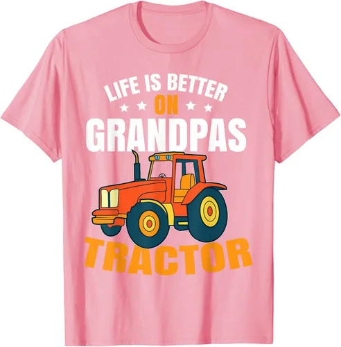 Vista 97 de Life Is Better On Grandpas Tractor Kids Farm Tractor Boy Camiseta, Negro