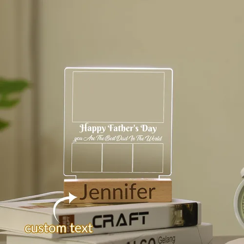 Vista 2 de WSYEAR Regalos Personalizados del Día del Padre y Cumpleaños para Papá de Esposa e Hija, Regalos Personalizados para Papá de Hijo e Hijos, Placa