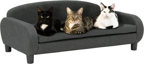 Vista 16 de Paws & Purrs Sofá cama para gatos, sofá para mascotas para gatos de interior, camas elevadas para gatos con funda de colchón extraíble lavable