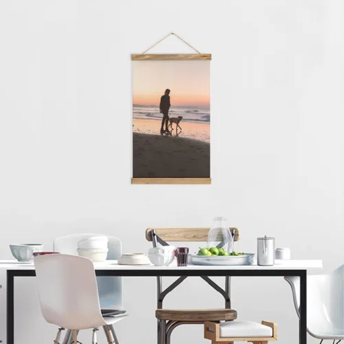 Vista 5 de wxyzdq Póster colgante personalizado, diseño de arte de pared, diseño de tu propia foto, texto, pasatiempo, marco de madera ajustable, tela gruesa