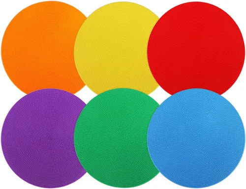 Vista 14 de Marcadores de punto Emhumn de 4 pulgadas y 9 pulgadas de polietileno para puntos de agilidad para entrenamiento en gimnasio/educación física, baile