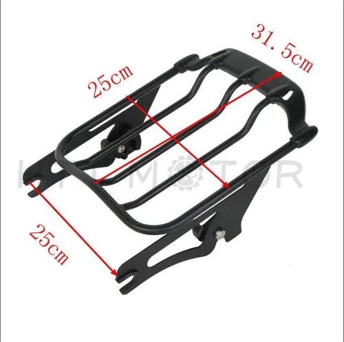 Vista 6 de HTT Group Rack negro de dos pisos para equipaje, para Harley Davidson Touring 2009-2016 Street Glide FLHX Road King FLHR Electra Glide FLHT Road