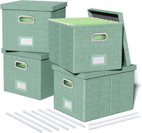 Vista 15 de Oterri Organizador de Archivos, Caja de Archivos, Gabinete de Archivos para Almacenamiento de Carpetas de Archivos Tamaño Carta, Organizador