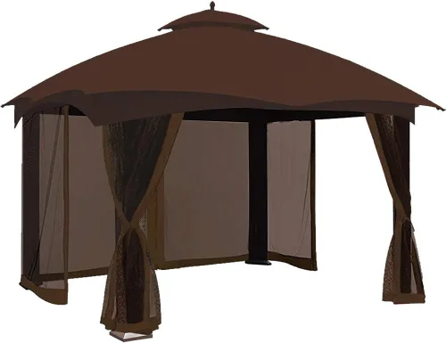 Vista 5 de CoastShade Mosquitera de repuesto para kiosco de 8 x 8 pies con 42 ganchos en O y 42 ganchos en J, se adapta a pantallas de toldo de 8 x 8 pies