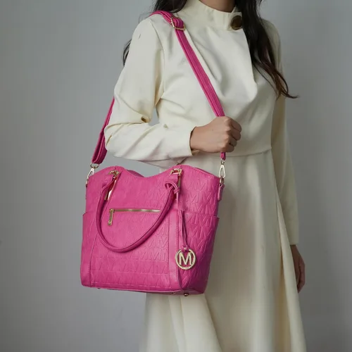 Vista 3 de MKF Collection - Bolso tote para mujer de cuero vegano con asa para el hombro Bolso con asa superior, bolso de mano para damas de Mia K