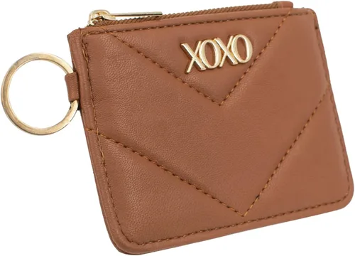 Vista 2 de XOXO Cartera para mujer de piel vegana con tarjeta de identificación y monedero, Coñac, S