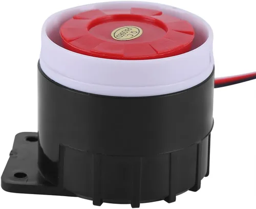 Vista 8 de Zerodis Bocina de alarma, sirena de alarma con cable de 12 V CC con sistema de alarma de sonido, 110 dB, rojo