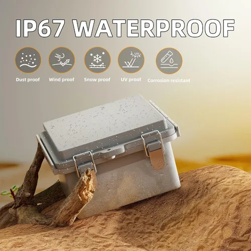 Vista 4 de Joinfworld Caja Eléctrica al Aire Libre Impermeable IP67 6X6 Caja de Proyecto de Plástico Recinto Resistente a la Intemperie para WiFi Electrónica