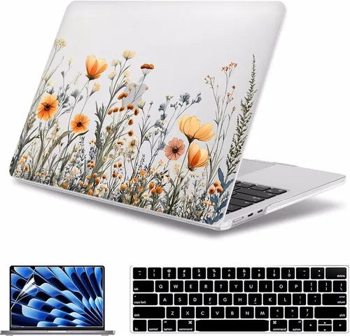 Vista 15 de Funda para MacBook Air de 15 pulgadas A3241 A3114 A2941 (versión 2023 2024 2025) – Carcasa rígida protectora a presión para MacBook Air de 15.3