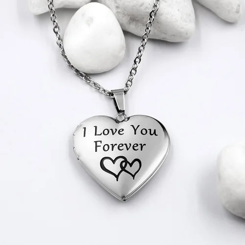 Vista 8 de PHOCKSIN Locket Necklace for Women BlackGoldSilver Locket Necklace Gifts for Girls OvalRoundHeart Photo Necklace Custom Picture Presents for