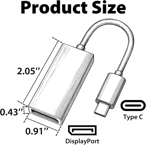 Vista 9 de Cyberguys Adaptador USB-C a DisplayPort, 4K 60Hz para monitores
