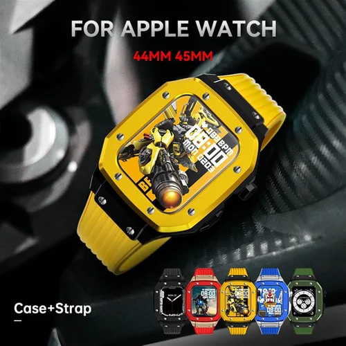 Vista 8 de Funda para Apple Watch Band Series 8 de aleación de 1.732 pulgadas, 1.654 pulgadas, 1.732 pulgadas, 1.732 pulgadas, accesorios de reloj de goma