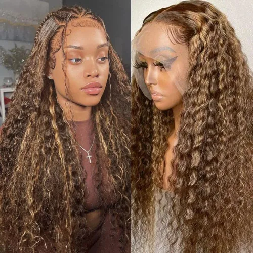 Vista 51 de Pinketer 99j - Pelucas de cabello humano con encaje frontal transparente, onda profunda burdeos, 13x4, pelucas mojadas y onduladas para mujeres