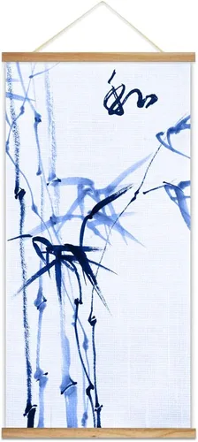 Vista 30 de wall26 Póster colgante de madera enmarcado con hermosas flores de invierno, impresión para el hogar, listo para colgar, 18 x 36 pulgadas