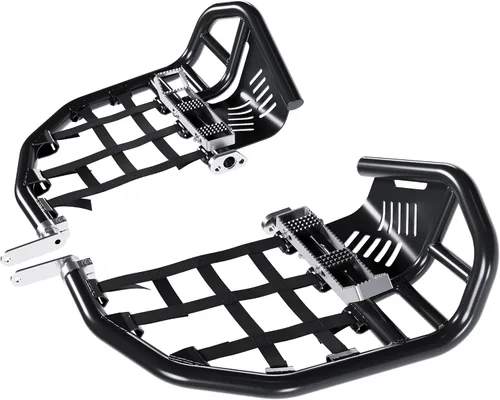 Vista 5 de Kojem Barras Nerf Estriberas compatibles con todos los años Honda 400EX 400X (Nerfs plateados y redes negras)