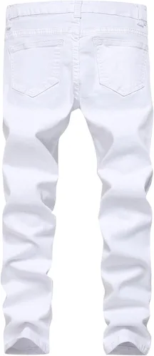 Vista 2 de Jeans ajustados para niño, elásticos, de aspecto desgastado y desgarrado