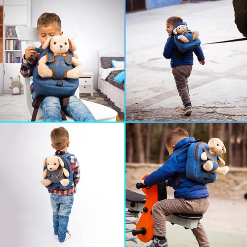 Vista 6 de Mochila de juguete para perros pequeños con correa para niños y niñas, de 2 a 5 años, con cachorro de peluche
