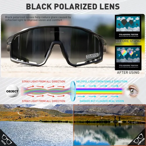 Vista 3 de KAPVOE Gafas de Ciclismo Polarizadas para Hombres y Mujeres MTB Bicicleta Montaña TR90 Gafas Deportivas para Correr Bicicleta K76