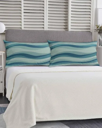 Vista 5 de Fundas de almohada geométricas abstractas tamaño King, fundas de almohada suaves decorativas para sofá de cuerpo largo lumbar con cierre de sobre