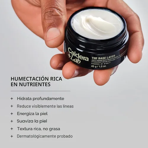 Vista 2 de Caldera + Lab The Base Layer Crema Hidratante Facial Orgánica para Hombres para Piel Seca, Sensible y Normal – Vegana, Natural y Repleta