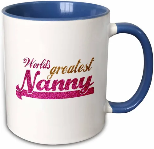 Vista 7 de 3dRose Worlds Greatest Nanny - Taza de 11 onzas, color negro