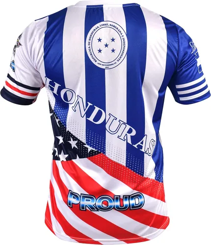 Vista 2 de Fury Camiseta de fútbol Honduras y USA Flag Mix - Camiseta de fútbol Honduras - Camiseta de Futbol Honduras Jersey HombreMujerUnisex