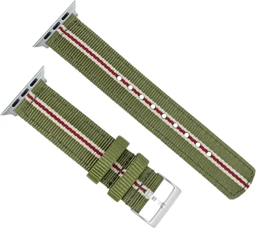 Vista 5 de BARTON WATCH BANDS - Correas de reloj de nailon de estilo militar compatibles con modelos de Apple Watch - 1, 2, 3, 4, 5, 6, 7, 8, 9, 10, SE, Ultra