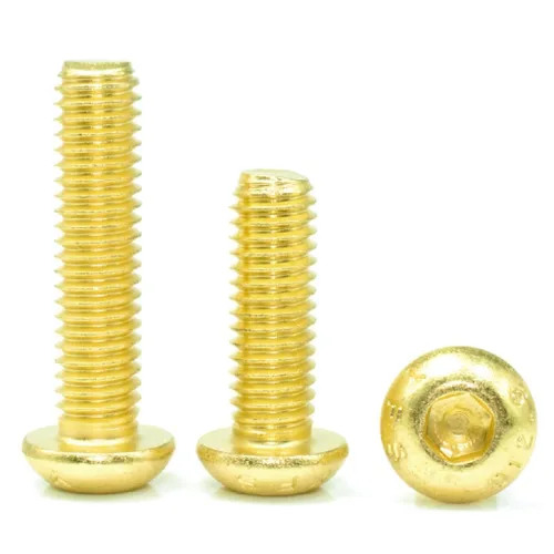 Vista 3 de 50pcs M3 12.9 Tornillos Allen Tornillo hexagonal Cabeza de botón Tornillos Tornillos hexagonales Oro (0.236 in)