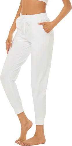 Vista 3 de AvaCostume Pantalones deportivos ligeros de algodón para mujer, pantalones deportivos de yoga, pantalones casuales con bolsillos