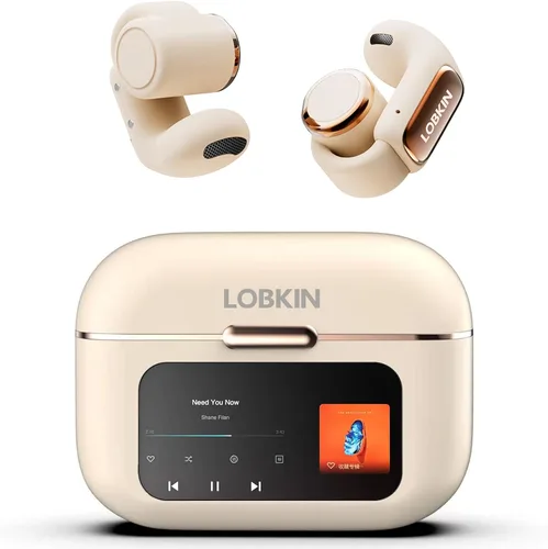 Vista 8 de LOBKIN Auriculares de oreja abierta, auriculares inalámbricos con clip, Bluetooth con micrófono, control táctil de pantalla, llamadas claras ENC