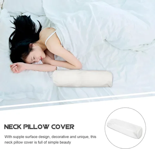 Vista 3 de Healeved Funda de almohada cilíndrica de 23.62 x 9.84 pulgadas, con cremallera, protector de almohada de cuello de oficina, funda de soporte