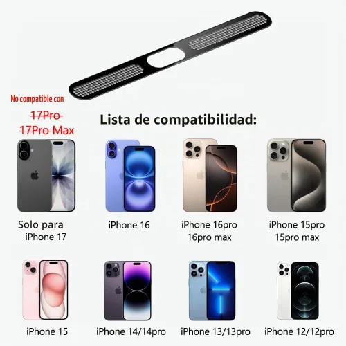 Vista 7 de Cubierta antipolvo para altavoz para iPhone 17/16 Pro Max, 16 Pro, 15 Pro, 15 Pro Max, protector de altavoz para iPhone, cubierta adhesiva