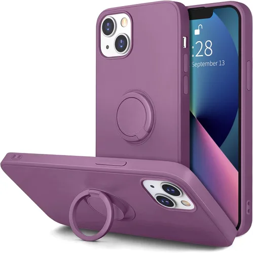 Vista 17 de Hython Funda para iPhone 13 con soporte de anillo [soporte de anillo giratorio de 360° con soporte magnético] [Soporte de montaje en automóvil]