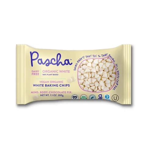 Vista 10 de Pascha Chips de chocolate negro semidulce orgánico con 55% de cacao, chips para hornear a granel, chocolate vegano suave para hornear, sin alérgenos