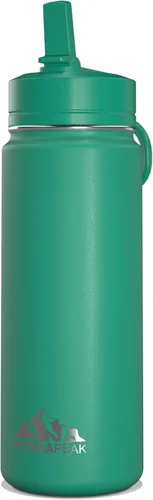 Vista 14 de Hydrapeak Mini botella de agua para niños de 20 onzas con tapa con pajilla, doble pared de acero inoxidable, a prueba de fugas y derrames, fría