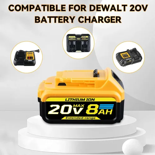 Vista 4 de 8.0Ah 18V Reemplazo para batería Dewalt 18V (20V Max) compatible con baterías Dewalt DCB200 DCB204 DCB206 DCB201 DCB203 DCB181 DCB180 2Pack